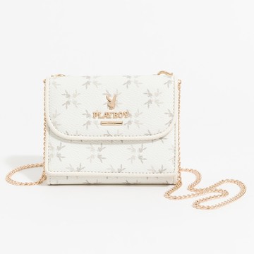 PLAYBOY - 三折式短夾  White Bunny系列 - 米白色