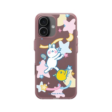 iPhone 17 Clear (相機按鈕) 晶醺玫 - 懶散兔與啾先生 Lazy Rabbit and Mr.Chu - 魔法
