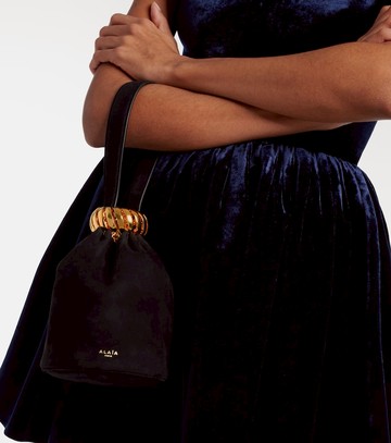Alaïa Motion Mini embellished suede top-handle bag