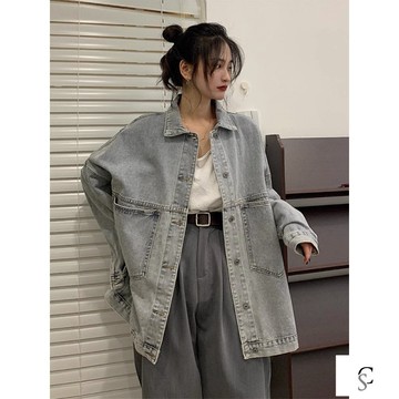 【XL-8XL大尺碼】👩牛仔外套 長袖牛仔 嘻哈風 夾克上衣牛仔外套女秋冬大碼胖mm複古chic開衫上衣韓版寬鬆202