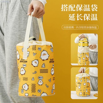 臺鐵便當一卡通 臺鐵便當 不繡鋼保鮮盒 新款高顏值黃色卡通保溫飯桶多層便當盒女帶蓋上班族飯盒ins