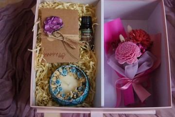 訊息香薰蠟燭+擴香花束+精油禮盒 快速出貨 新張優惠 情人節禮物