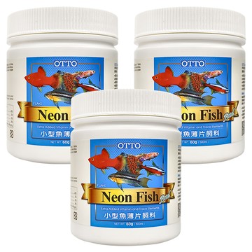 OTTO 建興水族 小型魚薄片飼料  60g  3瓶