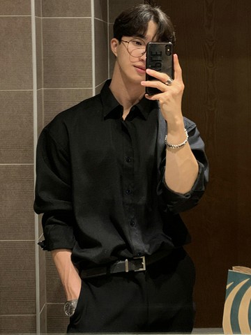 男士襯衫男士長袖高級感冰絲寬松夏季商務正裝西裝襯衣【不二雜貨】