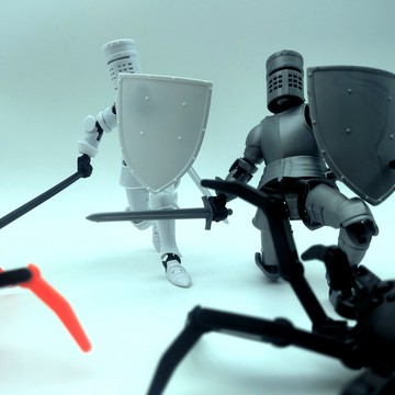 現貨兵人中世紀騎士3d關節人偶磁吸多關節可動diy手辦 拼裝模型