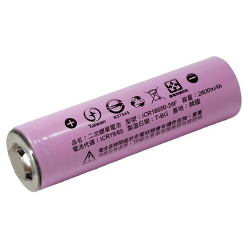 iNeno 艾耐諾 18650鋰電池 3.7V ICR18650-26F 2600mAh 韓國製造  1個