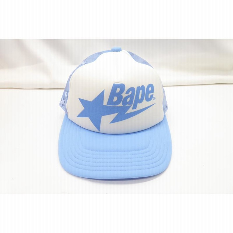 美品 アベイシングエイプ A BATHING APE BAPESTA STARメッシュ 水色