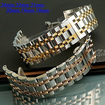 不鏽鋼實心七珠摺疊扣-金屬錶帶 (26mm.24mm.22mm.21mm.20mm.19mm.18mm)