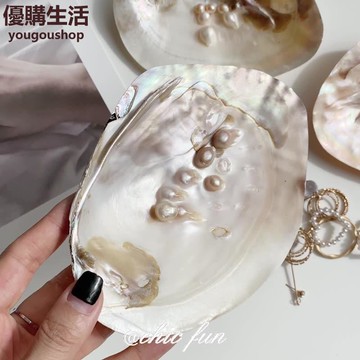 優購生活~復古ins風天然貝殼盤珍珠擺件裝飾品首飾收納盤工藝品拍攝diy咖啡廳 咖啡店 甜品店 擺件 裝飾 網美 自拍 藝術