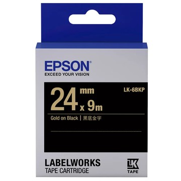 NEXTPAGE 副廠標籤帶 適用於 EPSON 標籤機 LC-6BKP 24mm 黑底金字 8m