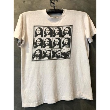 Mona蒙娜麗莎惡搞歐美風vintage復古街頭短袖Y2K男女百搭質感T恤