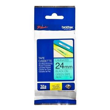 TZeTAPE 護貝帶 24mm 綠底黑字  8m