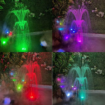 蘑菇噴泉噴頭全套造景水池假山七彩燈景觀魚池庭院戶外噴泉泵水泵