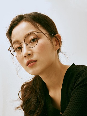 Metal Curved Lightweight Eyeglass Frame [Brown] (AR8003A)