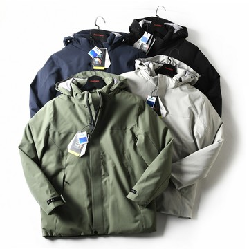 真羽絨！90%白鴨絨+石墨烯科技！防風防潑水連帽夾層外套 / YKK雙拉鍊 / 男女適穿 / 4色 / L-4XL / 大尺碼【QTJBY6011】