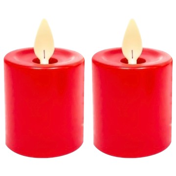 UP101 7日充電式仿真電子蠟燭 2入 LED燈 無火安全環保 USB充電  紅色