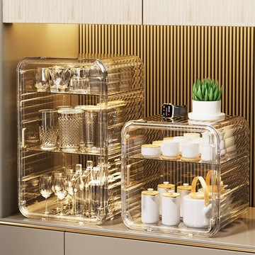 防塵杯子收納置物架桌面茶具茶杯瀝水收納盒咖啡馬克杯水杯儲物架