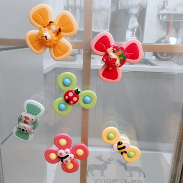 花朵動物吸盤轉轉樂餐桌兒童玩具寶寶旋轉嬰幼兒陀螺6-12個月1歲