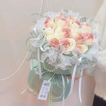 ❀【花中世界】❀高顏值芭蕾玫瑰歐式仿真小香風成品花束送女友閨蜜生日