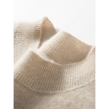 新款山羊絨衫半高圓領男士套頭毛衣秋冬打底羊毛衫寬松針織內搭