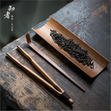 炭化老竹茶茶道工具三件套裝(茶夾組)
