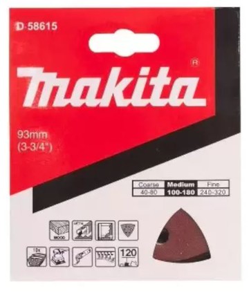 MAKITA 牧田 D-58615 磨切機 三角型 砂紙 木頭 #120 拋光 研磨