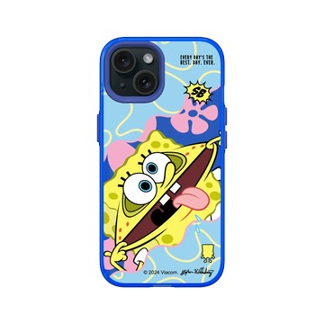 iPhone 15 Clear 激光藍 - 海綿寶寶 SpongeBob - 搞笑海綿