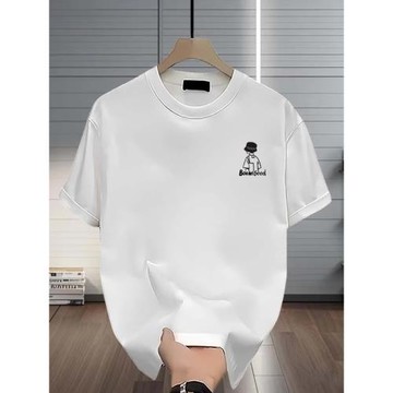 高端國潮重磅潮流個性圖案設計圓領寬松百搭純棉短袖男半袖T恤夏