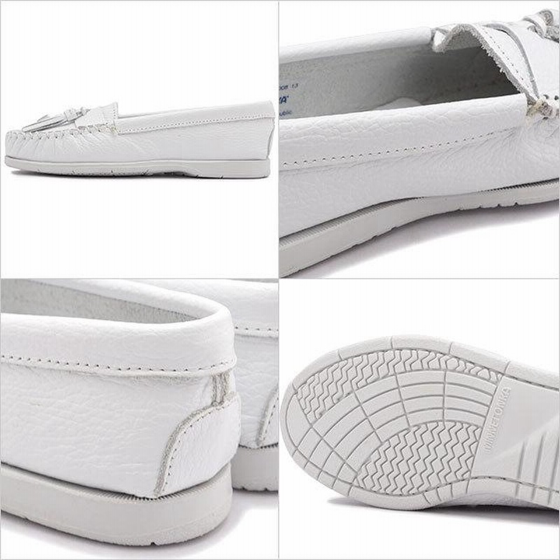 MINNETONKA ホワイト タッセルモカシン ミネトンカ MINNETONKA タッセル モカシン レディース モカシン
