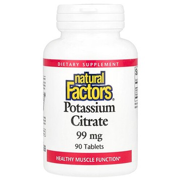 Natural Factors, 檸檬酸鉀，99 毫克，90 片
