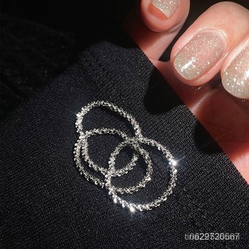 飾品清倉價 波光粼粼鏈滿天星戒指925純銀食指設計小衆女個性時尚輕奢網紅 N07E