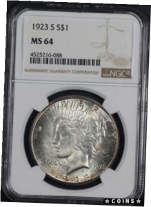 アンティークコイン Peace Dollar NGC MS-64 1923-S