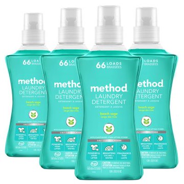 【箱購】Method 美則 4倍濃縮香水洗衣精 – 海藍鼠尾草 1580ml x4