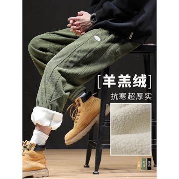 (免運)冬季大棉褲加絨加厚衛褲男羊羔絨褲子保暖燈芯絨運動休閑寬松大碼