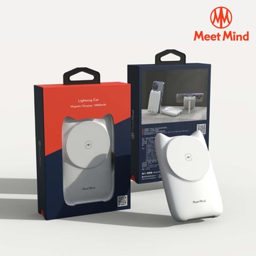 [Meet Mind] 閃電貓Magsafe 22W PD/QC10000mAh磁吸無線快充行動電源 白色