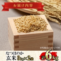 東串良町産！なつほのか玄米(3kg×2袋・計6kg)