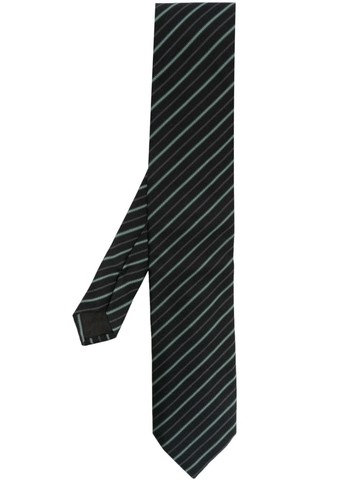 Lanvin - striped silk tie - men - Silk - One Size - Black
