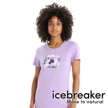 【icebreaker】Tech Lite II女羊毛圓領短袖上衣(戶外瑜珈) 『淡紫』戶外 運動 柔軟 舒適 羊毛 吸濕 排汗 抑味 控溫 0A56NN