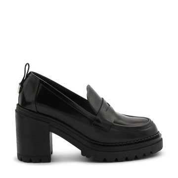 Sergio Rossi - Black Leather Heel Loafers
