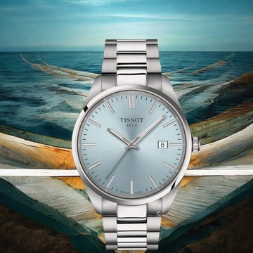 TISSOT 天梭錶 PR 100 簡約大三針 時尚腕錶 男錶 手錶-T1504101135100/冰藍色 40mm