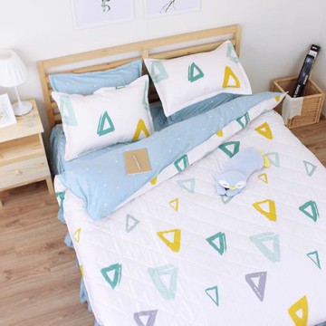 艾莉絲-貝倫 重溫時光(6x7呎)四件式雙人特大(100%純棉)AB版雙面鋪棉床罩組(白色)