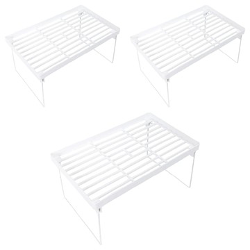 小麥購物 分層折疊收納架 C267 中號 209g  白色  3個