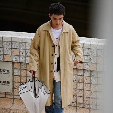 BalmacaanCoat日系巴爾馬肯風衣cityboy寬松長款外套男女