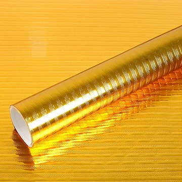WA 防水自黏壁紙 3D立體仿金屬光澤 免刷膠設計 抗汙  60 x 300cm  金色條紋