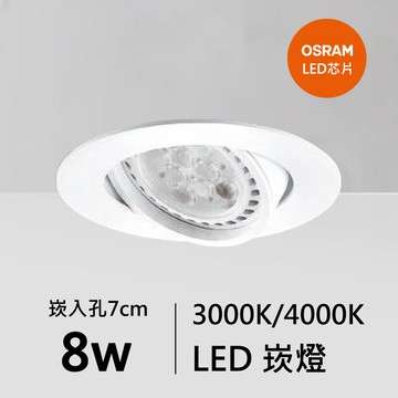 【崁入孔7公分】8W MR16歐司朗崁燈｜F109-18-833612