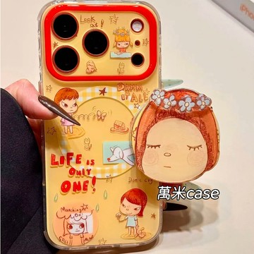 可愛 日系 奈良美智 磁吸支架 適用iPhone18 17 16 15 14 Pro Max13手機殼 全包光面磁吸硬殼