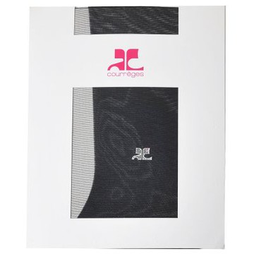 Courrèges 左腳踝品牌經典LOGO水鑽圖騰褲襪(黑色/M-L)