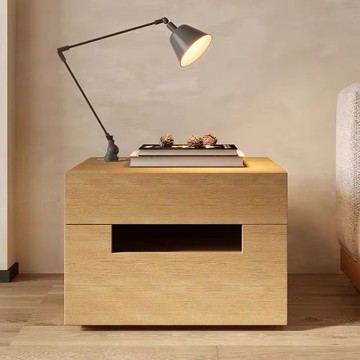 公司貨 超低價 日式侘寂風榻榻米床頭櫃現代簡約輕奢意式北歐極簡ins風臥室邊櫃 快速發貨