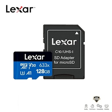 Lexar 128GB 高速效能 633x microSDXC UHS-I A1 V30 記憶卡