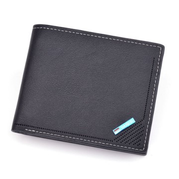 AmaZing 搶眼金屬藍標8卡零錢男用短夾(2色任選)